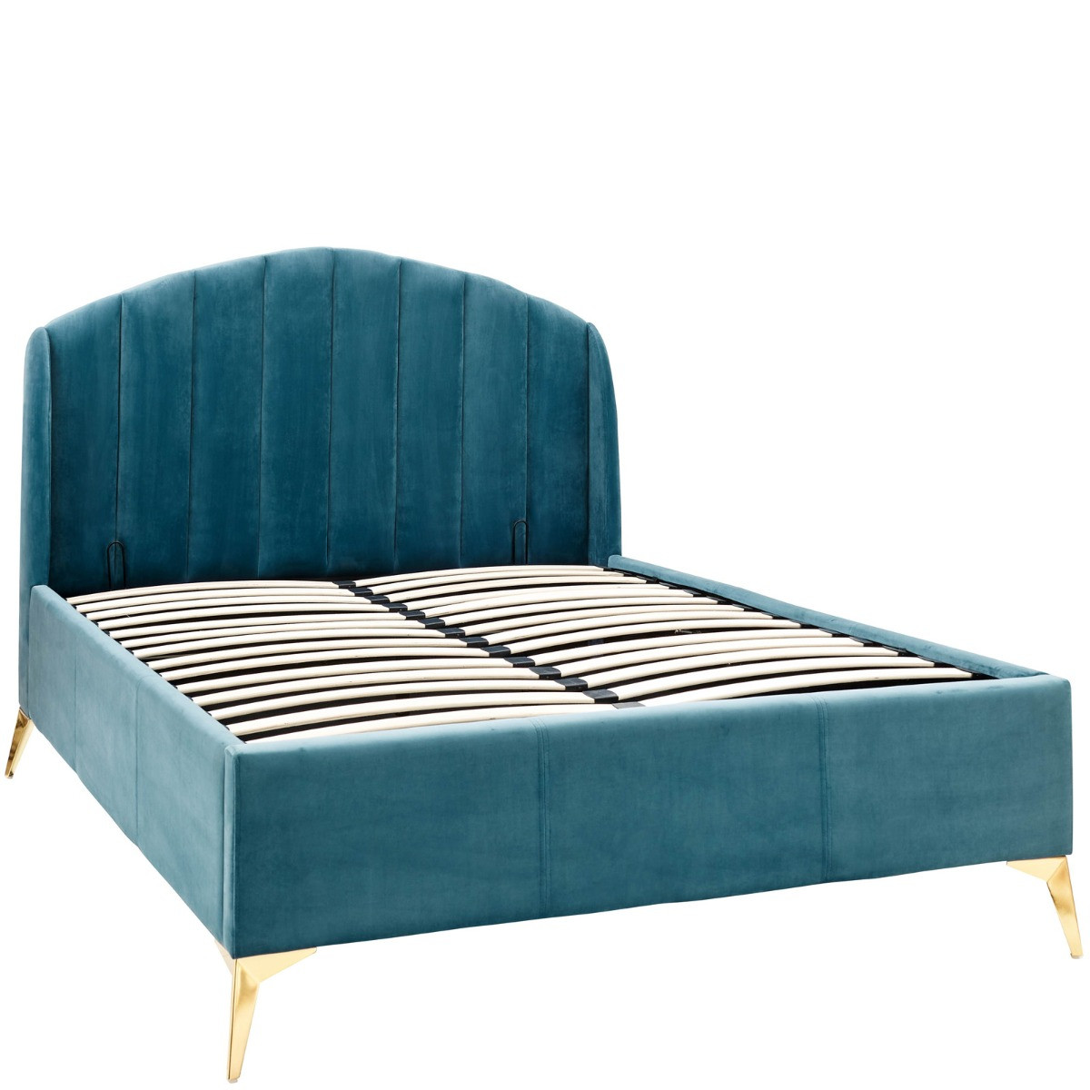 Pettine End Lift Ottoman Storage Bed - Teal>