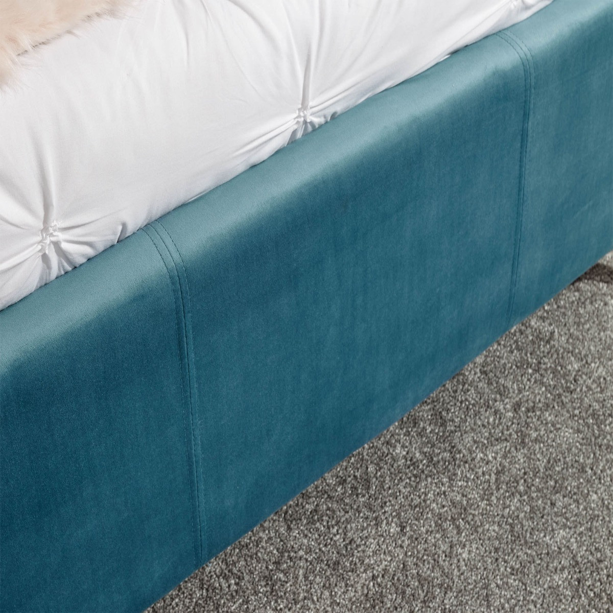 Pettine End Lift Ottoman Storage Bed, 5ft King - Teal>