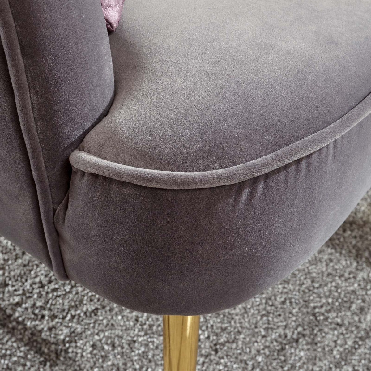 Pettine Upholstered Fabric Accent Chair - Grey>