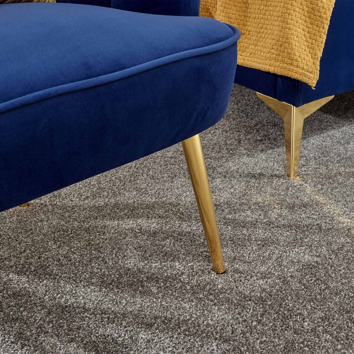 Pettine Upholstered Fabric Accent Chair - Royal Blue>