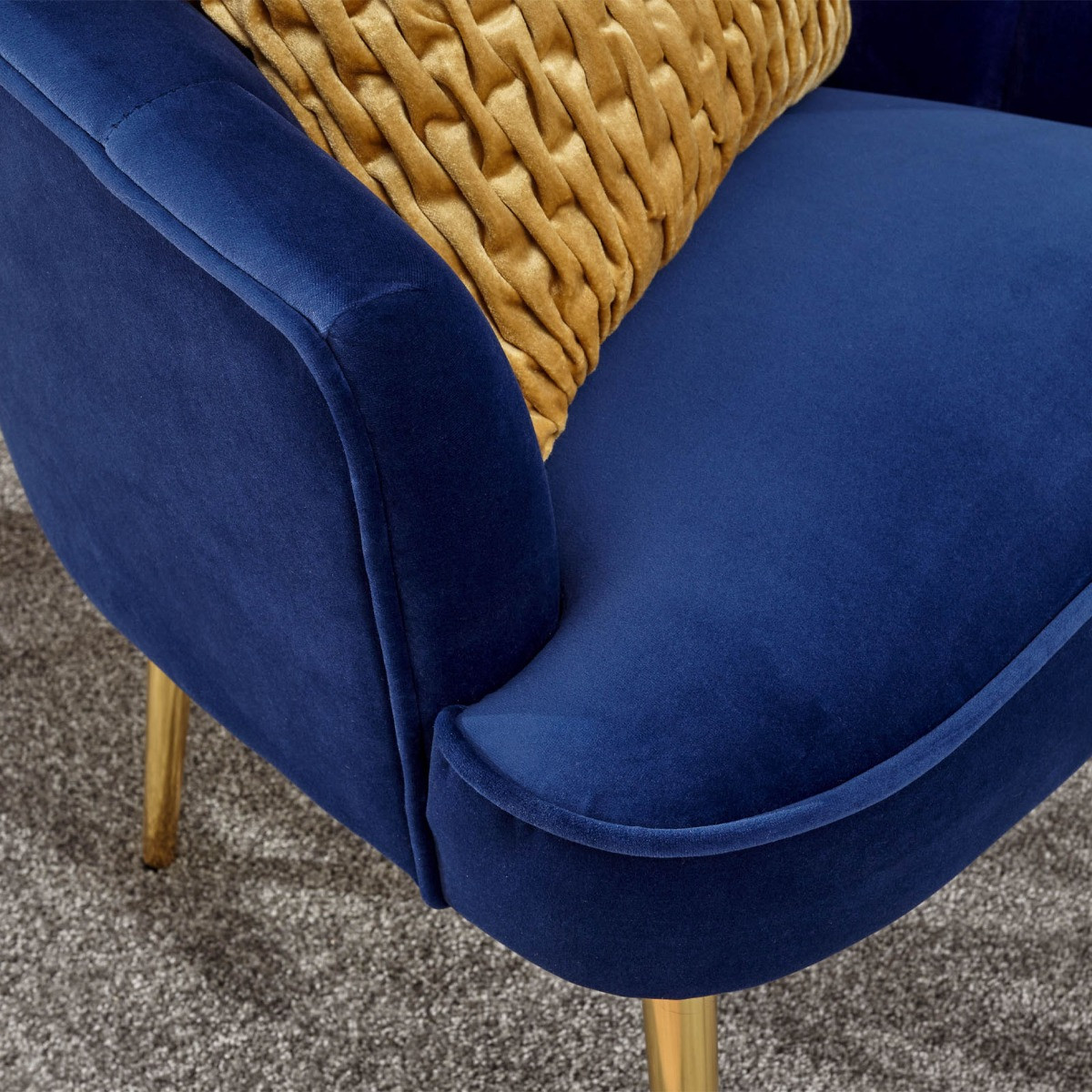 Pettine Upholstered Fabric Accent Chair - Royal Blue>