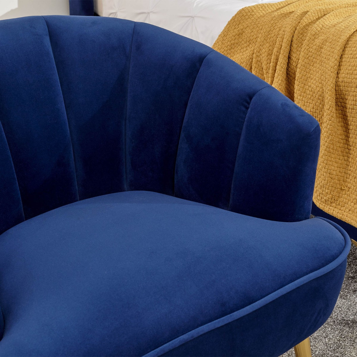 Pettine Upholstered Fabric Accent Chair - Royal Blue>