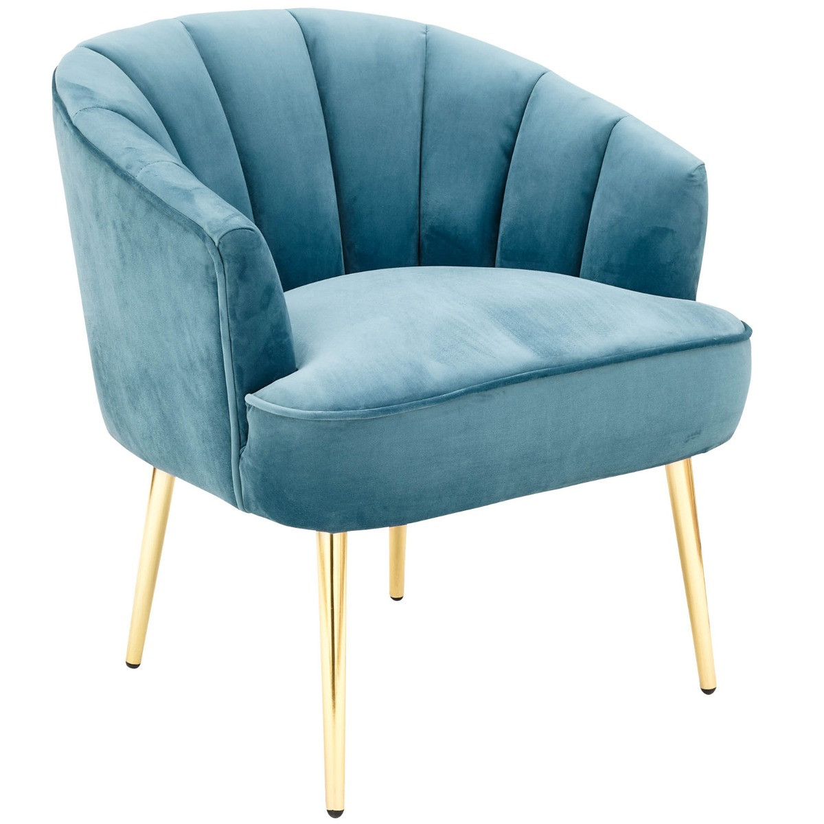 Pettine Upholstered Fabric Accent Chair - Teal>
