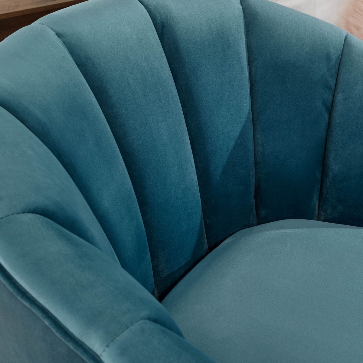 Pettine Upholstered Fabric Accent Chair - Teal>