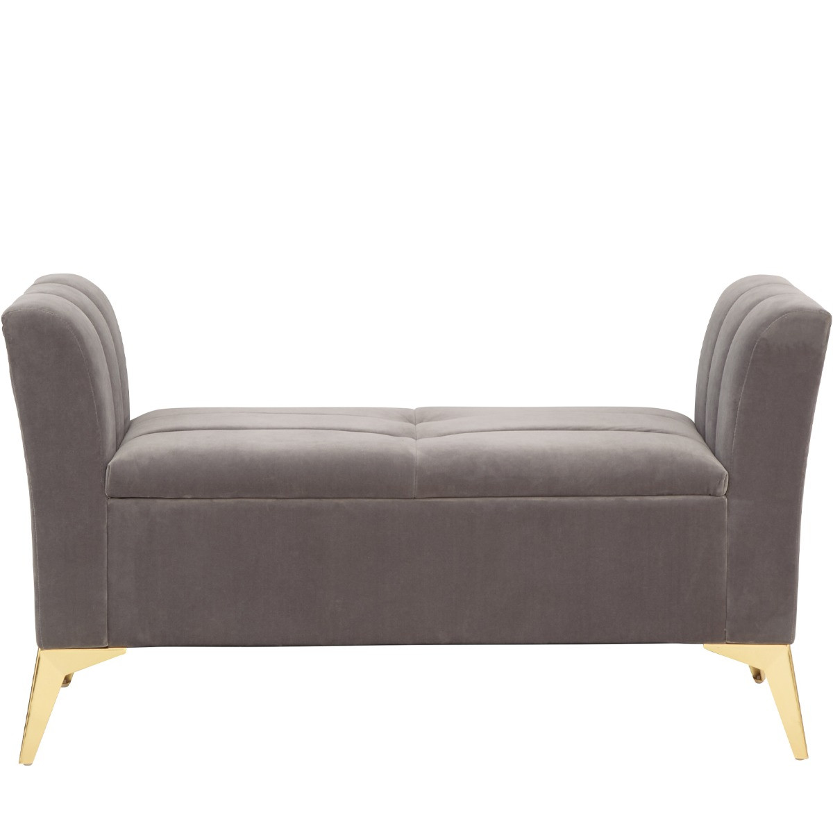 Pettine Fabric Ottoman Storage Bench - Grey>