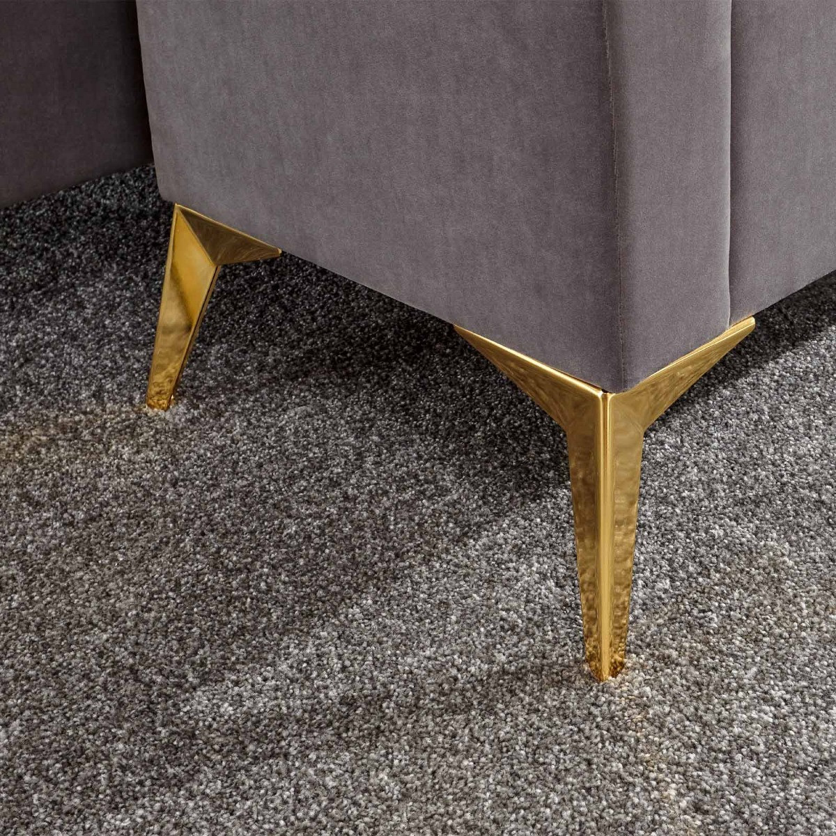 Pettine Fabric Ottoman Storage Bench - Grey>