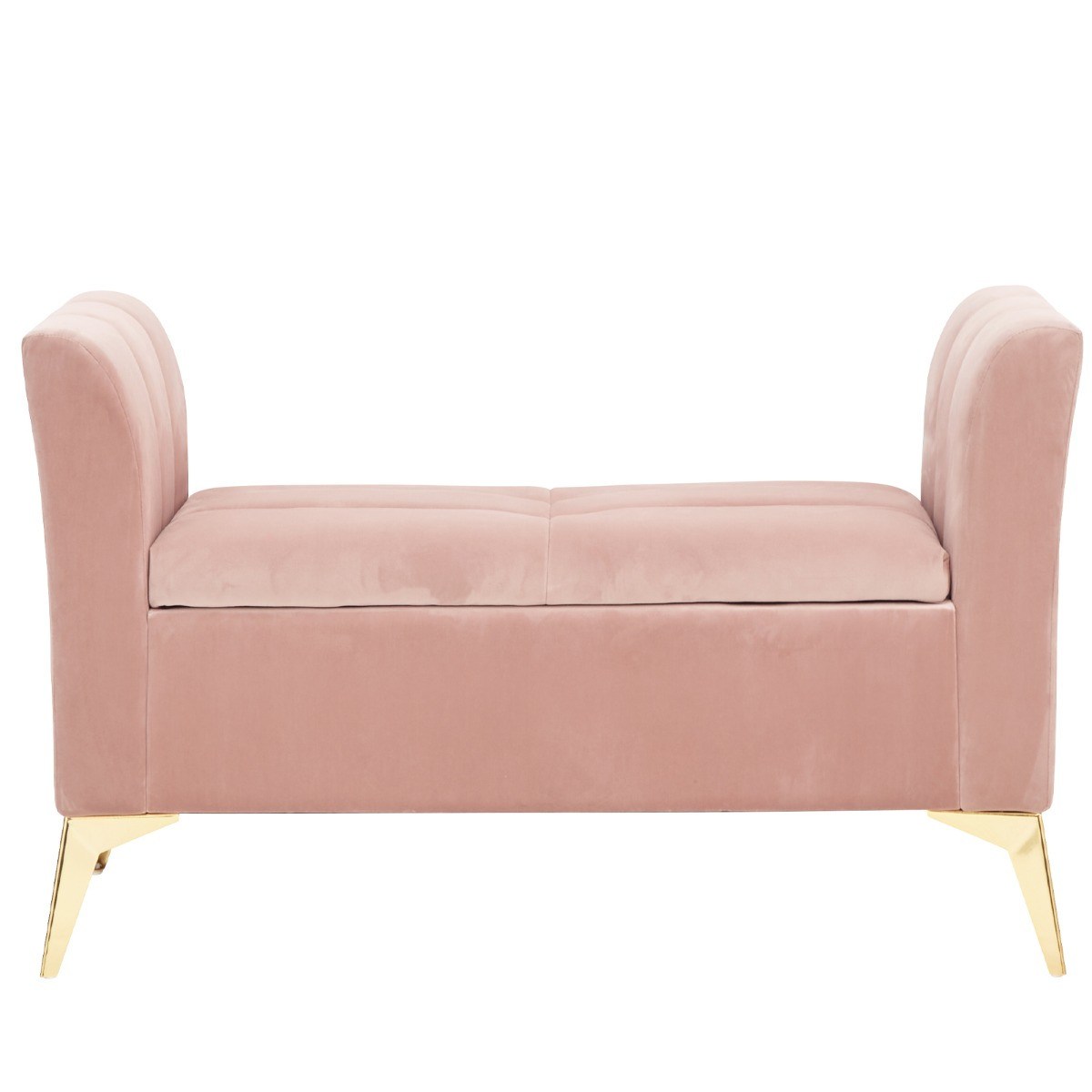 Pettine Fabric Ottoman Storage Bench - Blush Pink>
