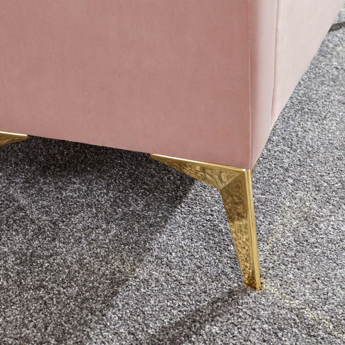 Pettine Fabric Ottoman Storage Bench - Blush Pink>