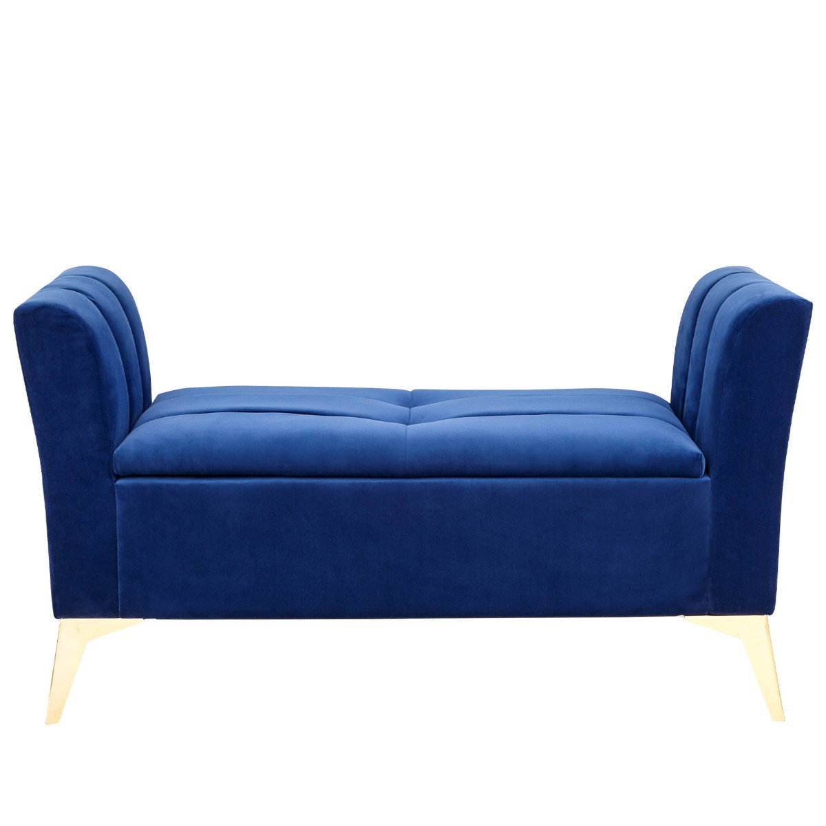 Pettine Fabric Ottoman Storage Bench - Royal Blue>