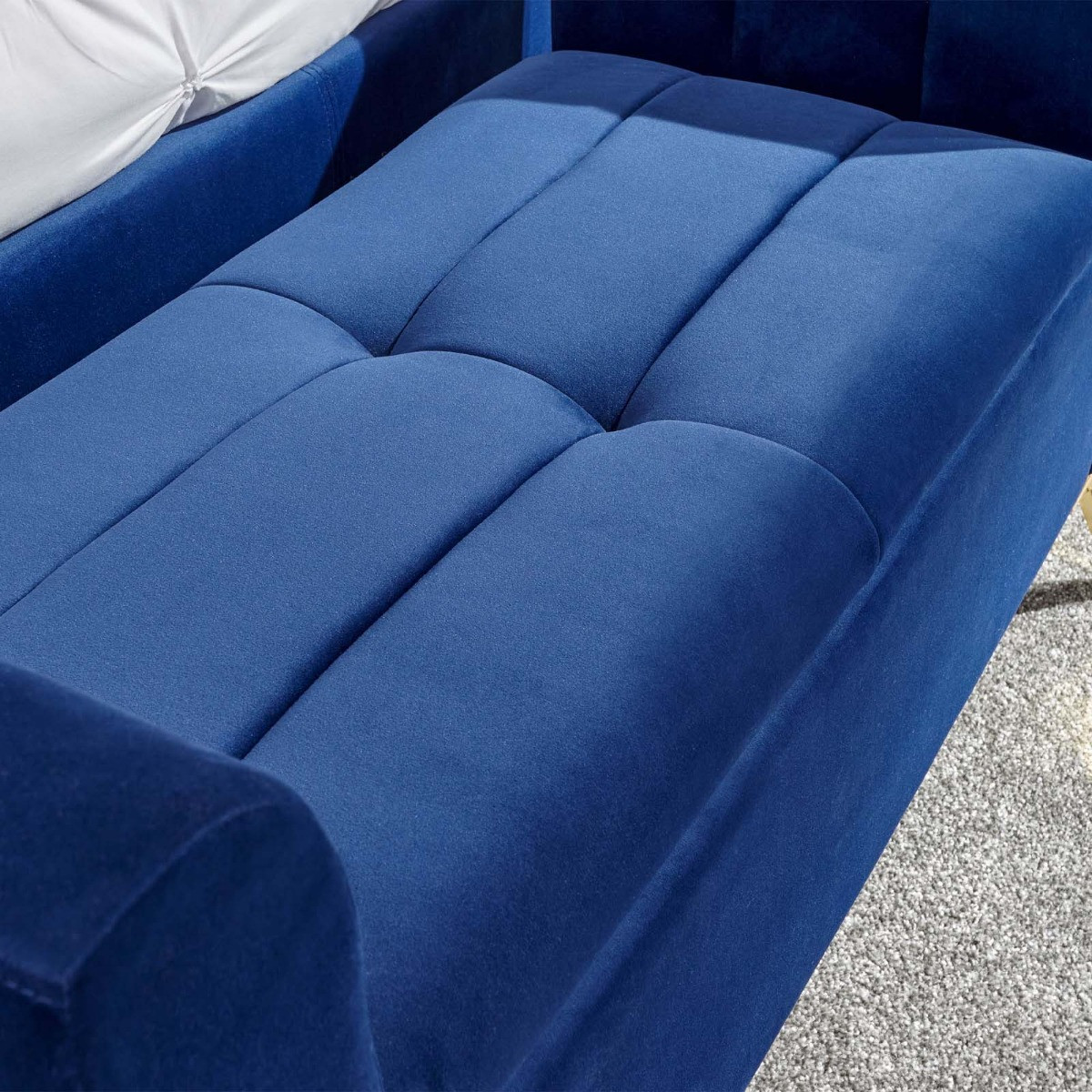 Pettine Fabric Ottoman Storage Bench - Royal Blue>
