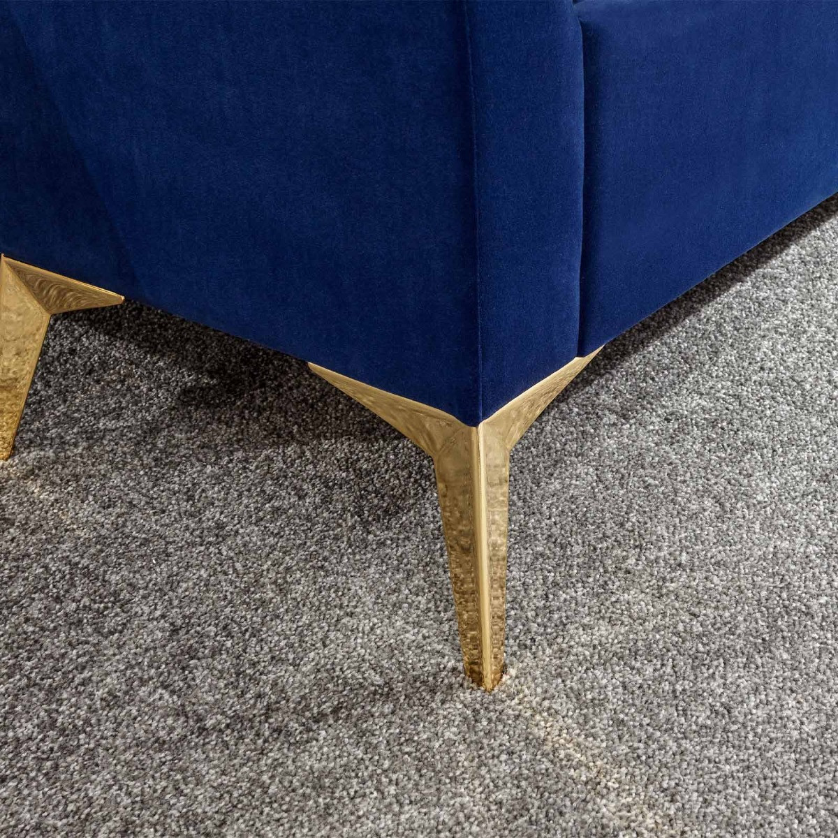 Pettine Fabric Ottoman Storage Bench - Royal Blue>