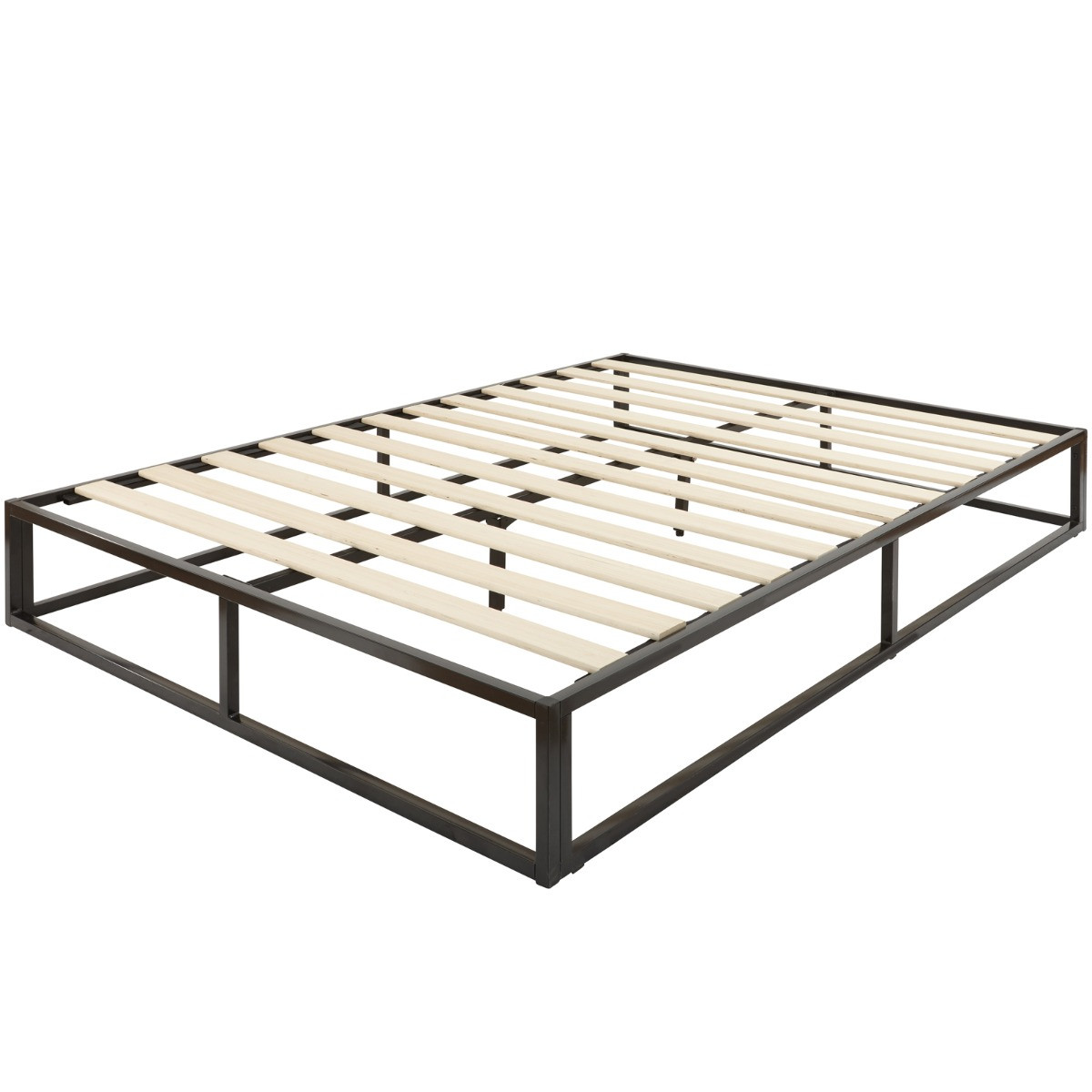 Metal Platform Bed Frame, 4ft 6 Double - Black>