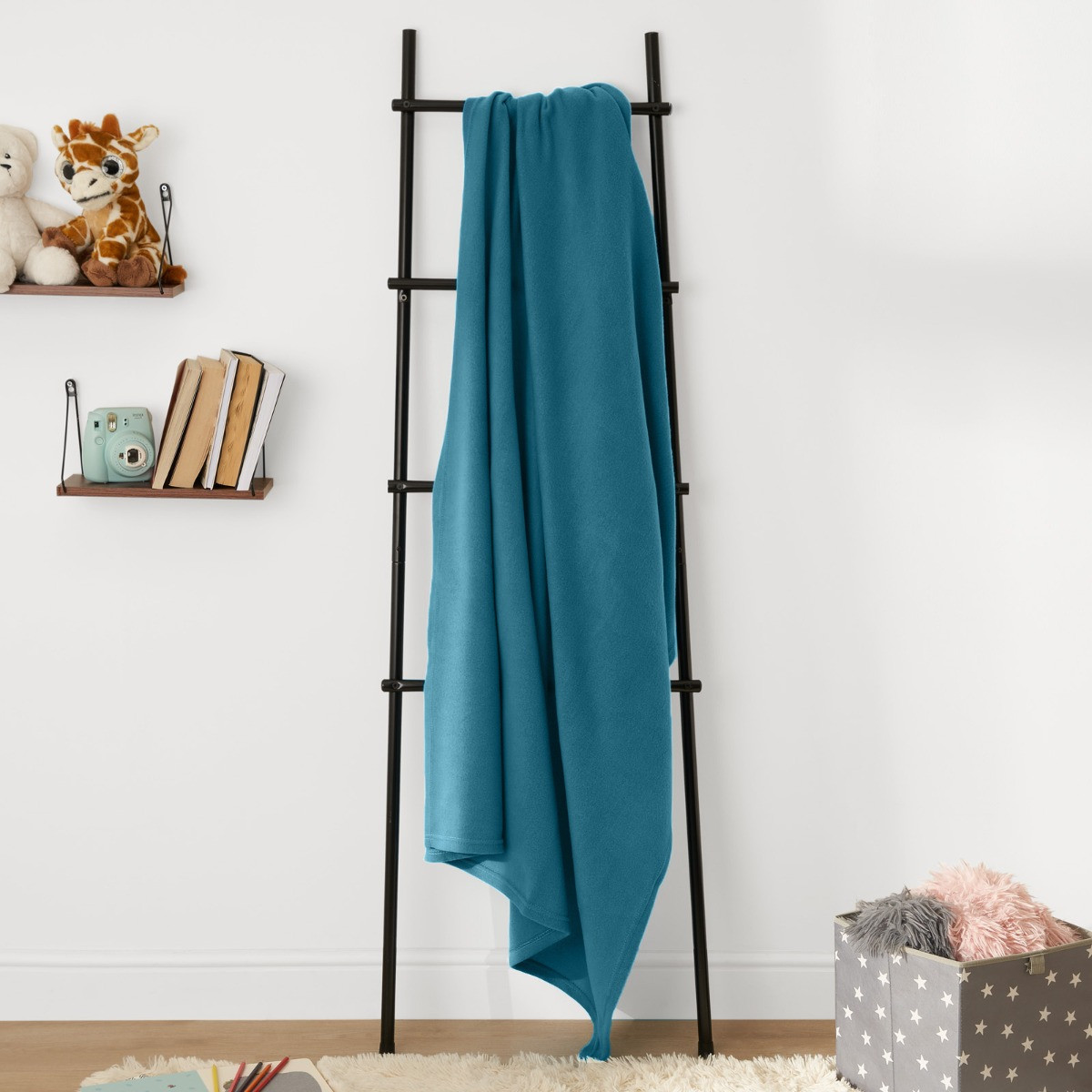 OHS Plain Fleece Throw, Teal - 150 x 200 cm>