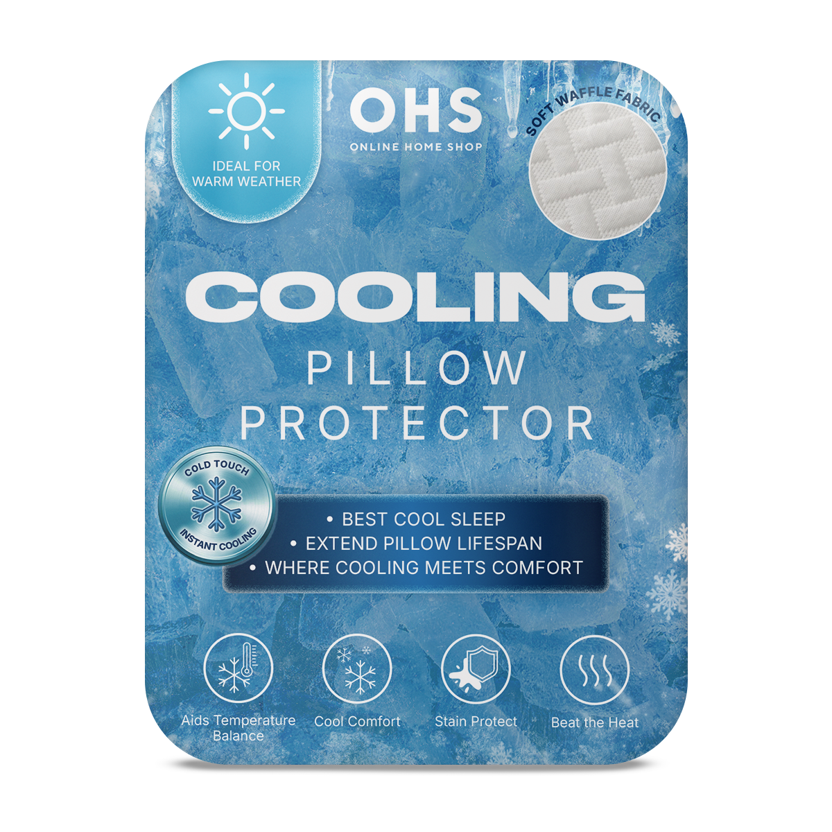 OHS Cooling Pillow Protectors, White - 2 Pack>