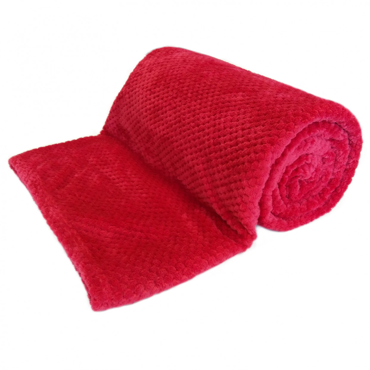 Luxury Waffle Honeycomb Warm Throw Over Sofa Bed Soft Blanket 200 x 240cm Red>