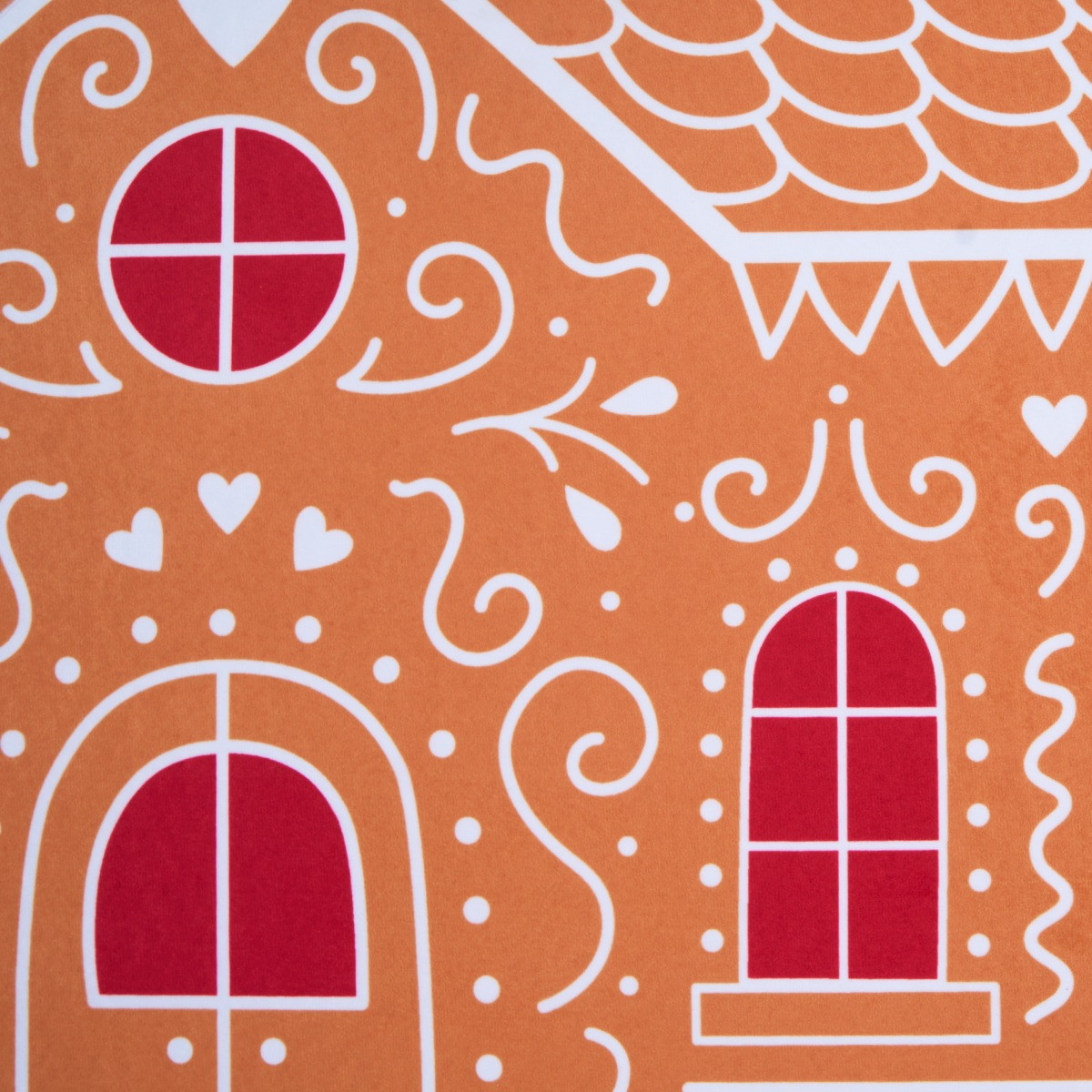 OHS Washable Christmas Gingerbread House Mat - Brown >