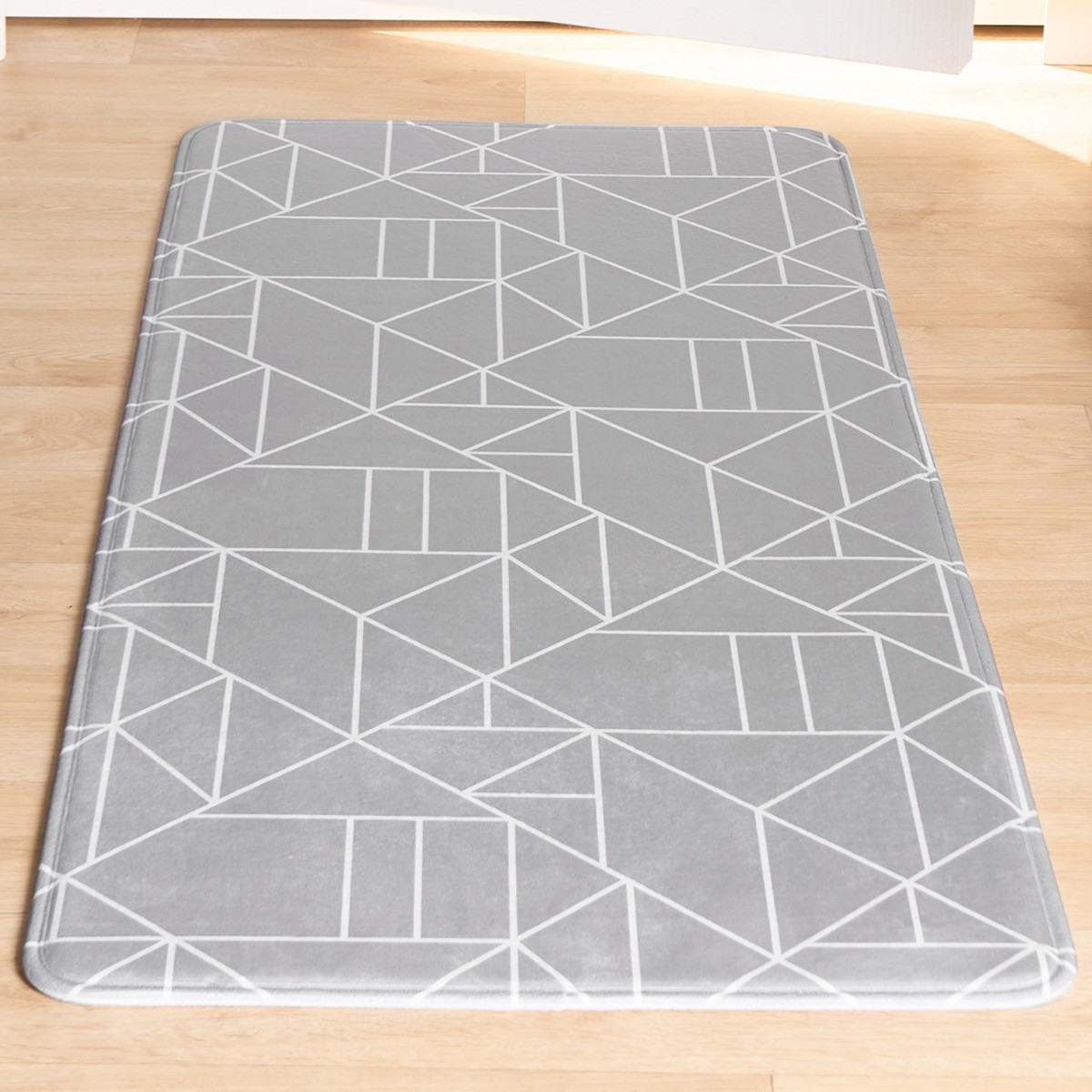 OHS Washable Mason Geo Printed Runner - Silver>
