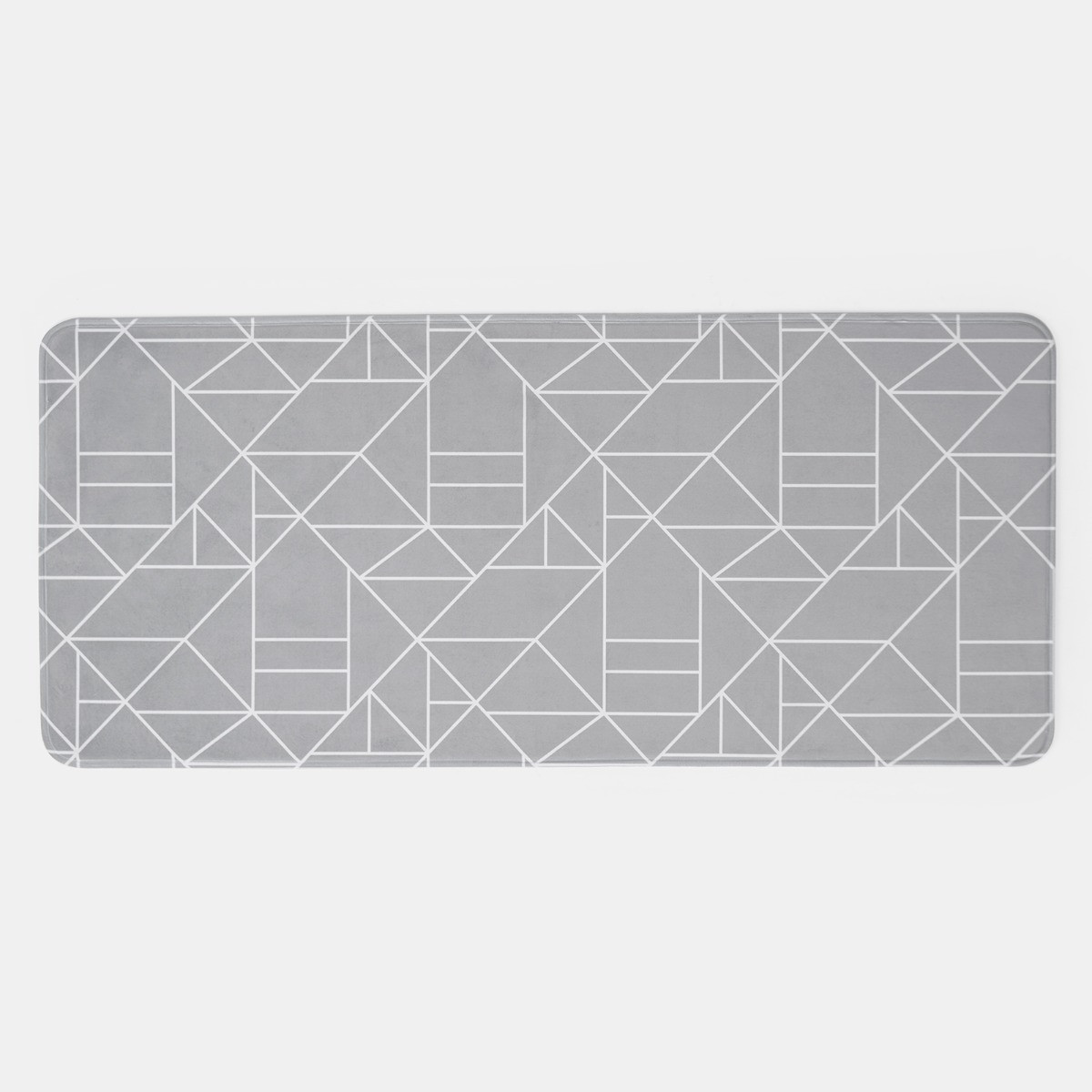 OHS Washable Mason Geo Printed Runner - Silver>