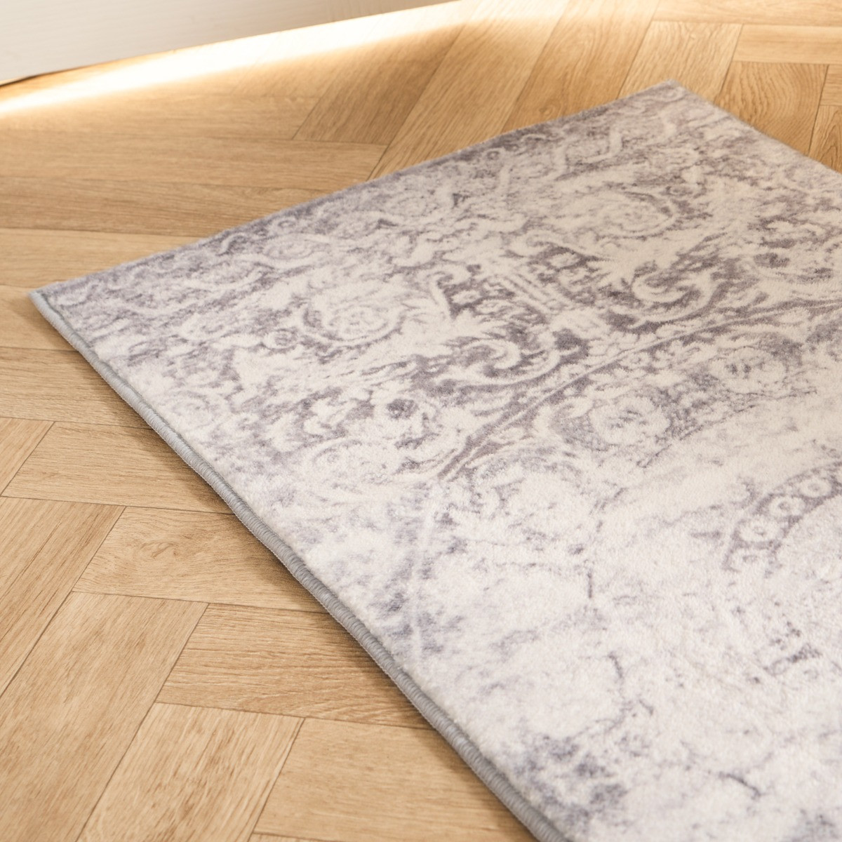 OHS Vintage Washed Flat Rug Runner - Grey>