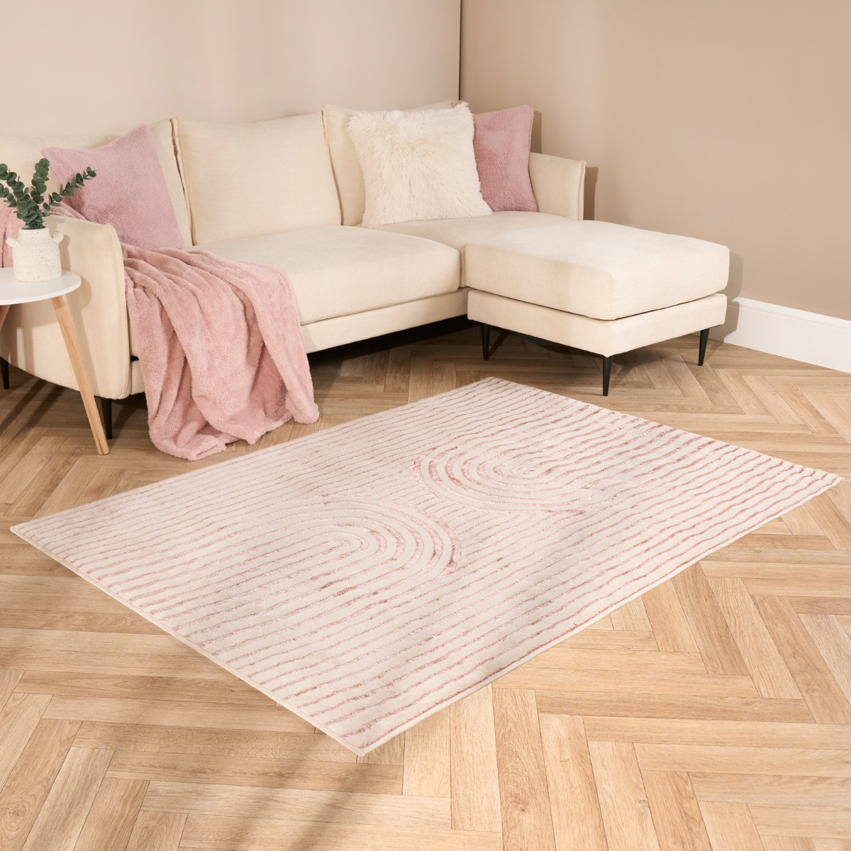 OHS Decor Arches Pattern Rug, Natural - 110 x 160cm>