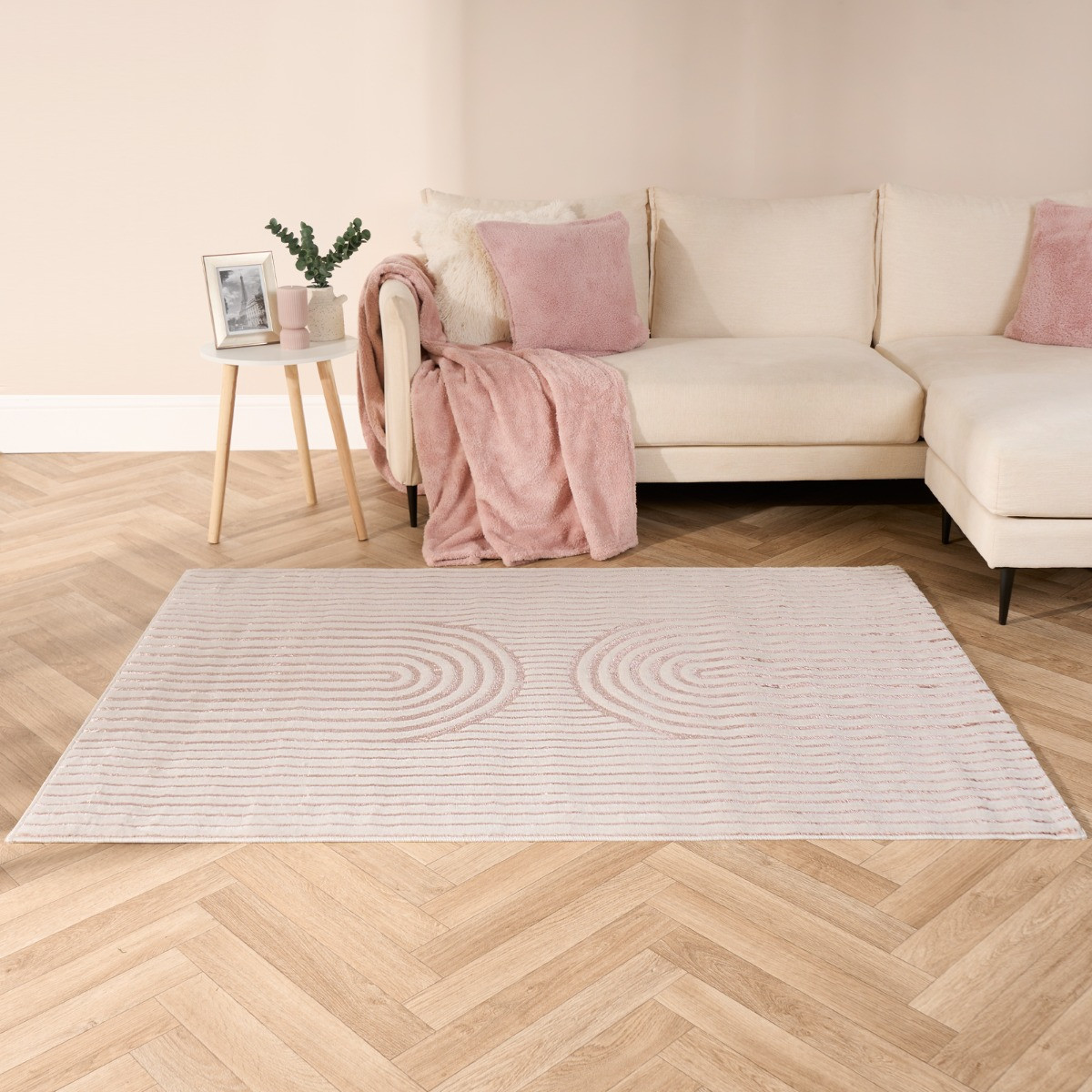 OHS Decor Arches Pattern Rug, Natural - 110 x 160cm>