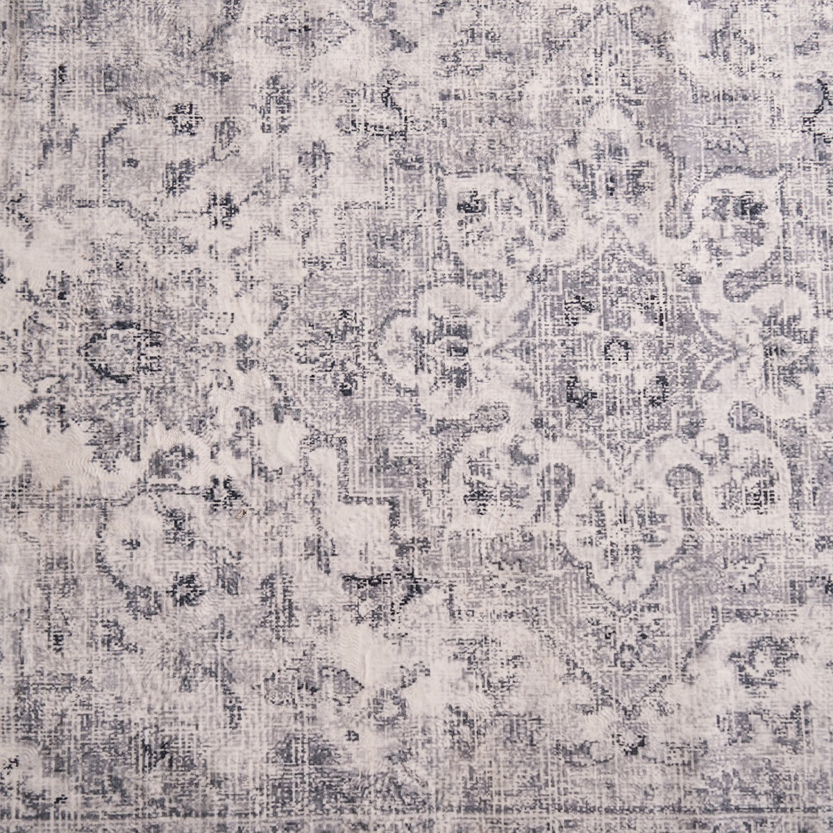 OHS Washable Vintage Printed Rug, Grey - 120 x 170 cm>