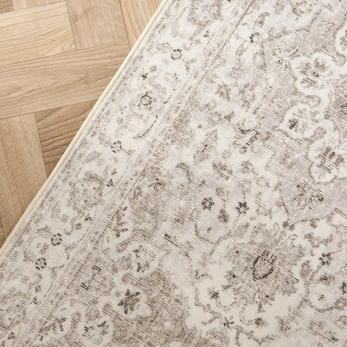 OHS Washable Vintage Printed Runner - Natural>