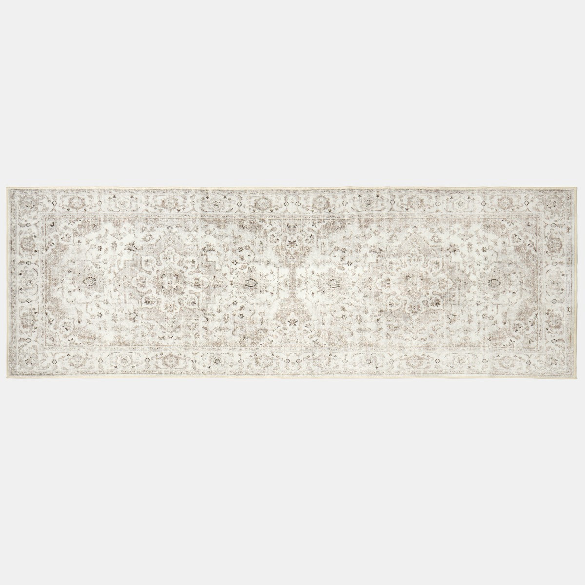 OHS Washable Vintage Printed Runner - Natural>