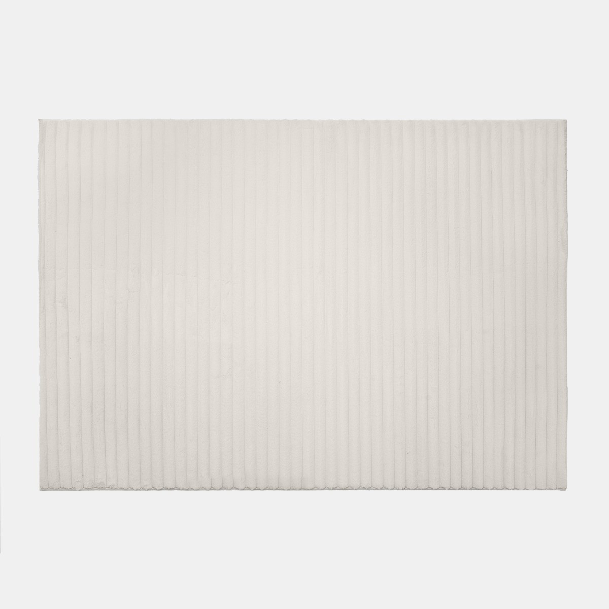 OHS Faux Fur Ribbed Rug, Natural - 80 x 150cm>