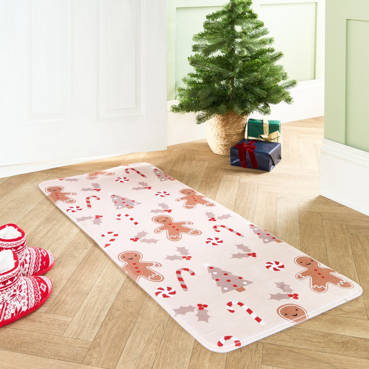 OHS Gingerbread Man Printed Runner - Natural >