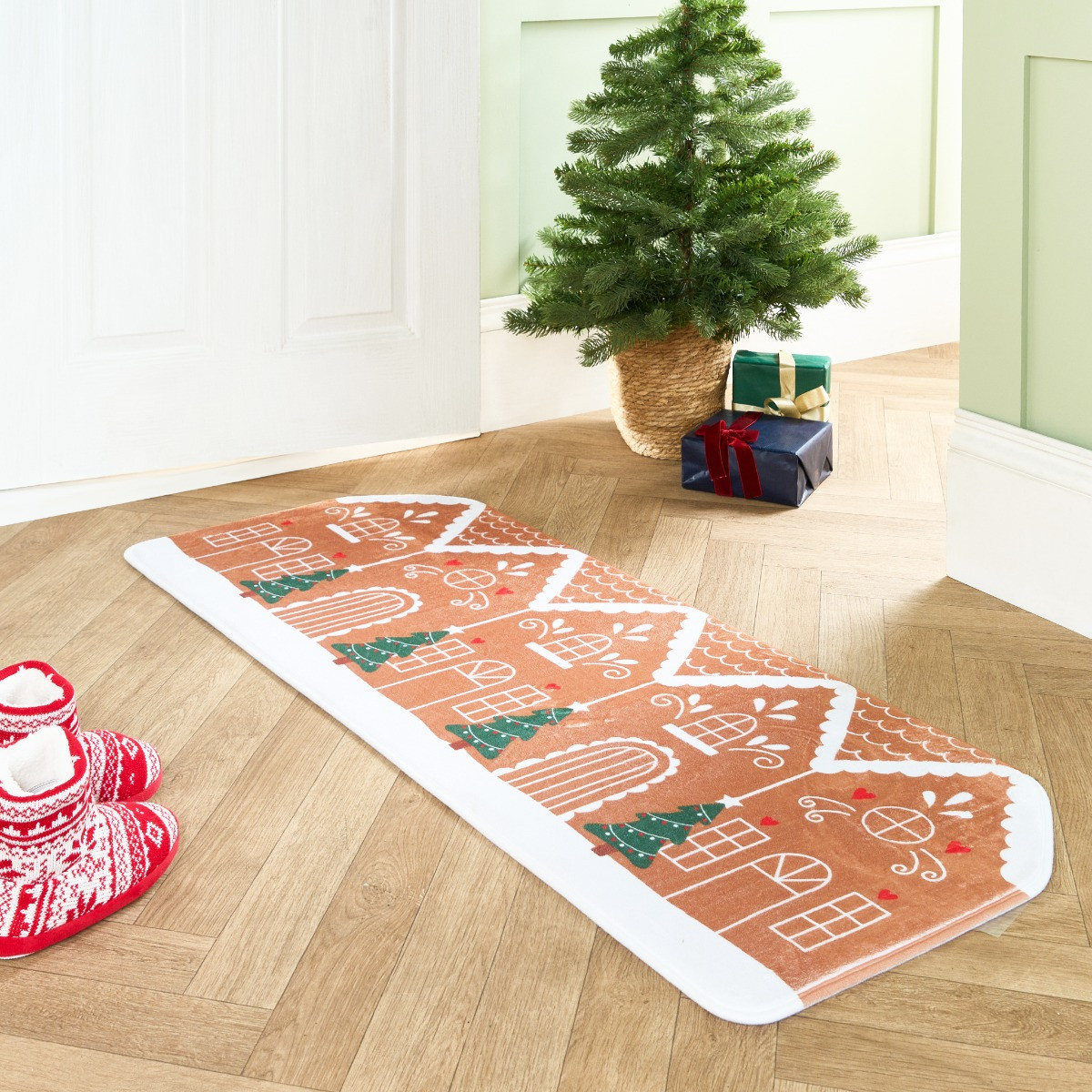 OHS Christmas Gingerbread Printed Runner - Brown >