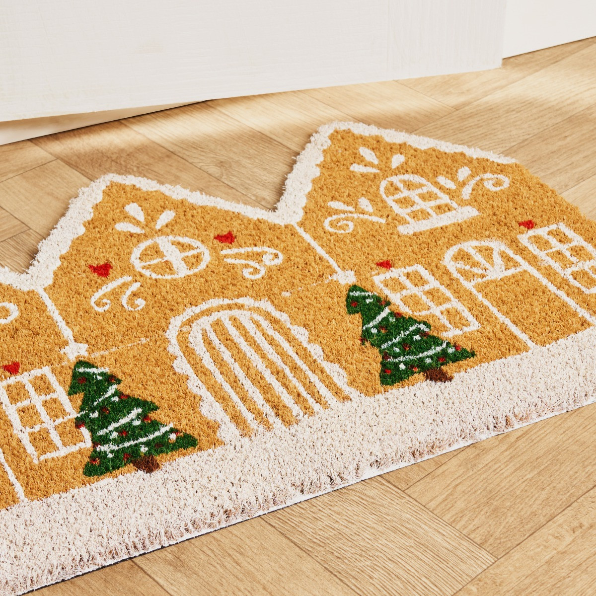 OHS Gingerbread House Coir Mat - Brown >