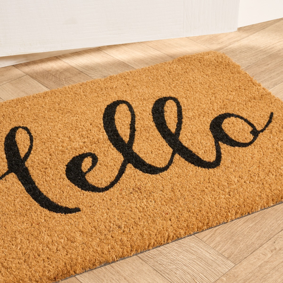OHS Hello Print Coir Mat - Natural>
