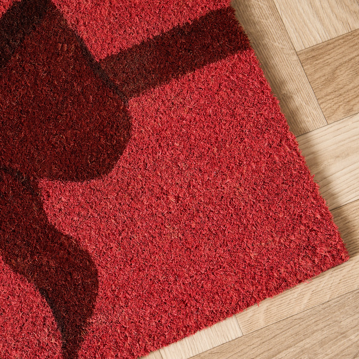 OHS Bow Print Coir Mat - Pink/Red >