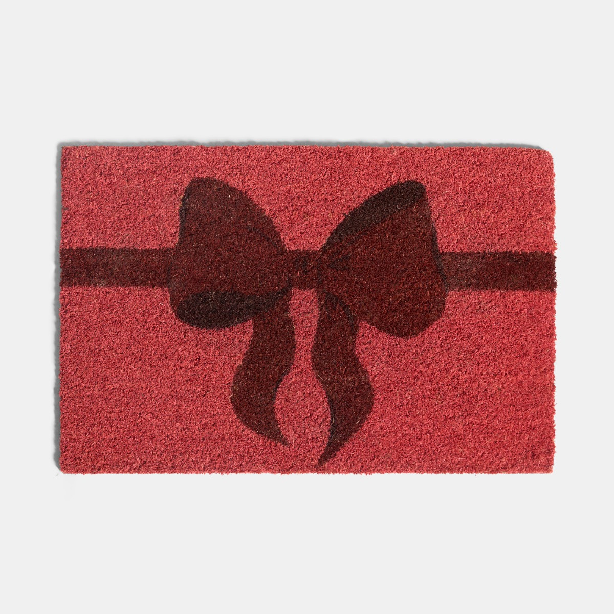 OHS Bow Print Coir Mat - Pink/Red >