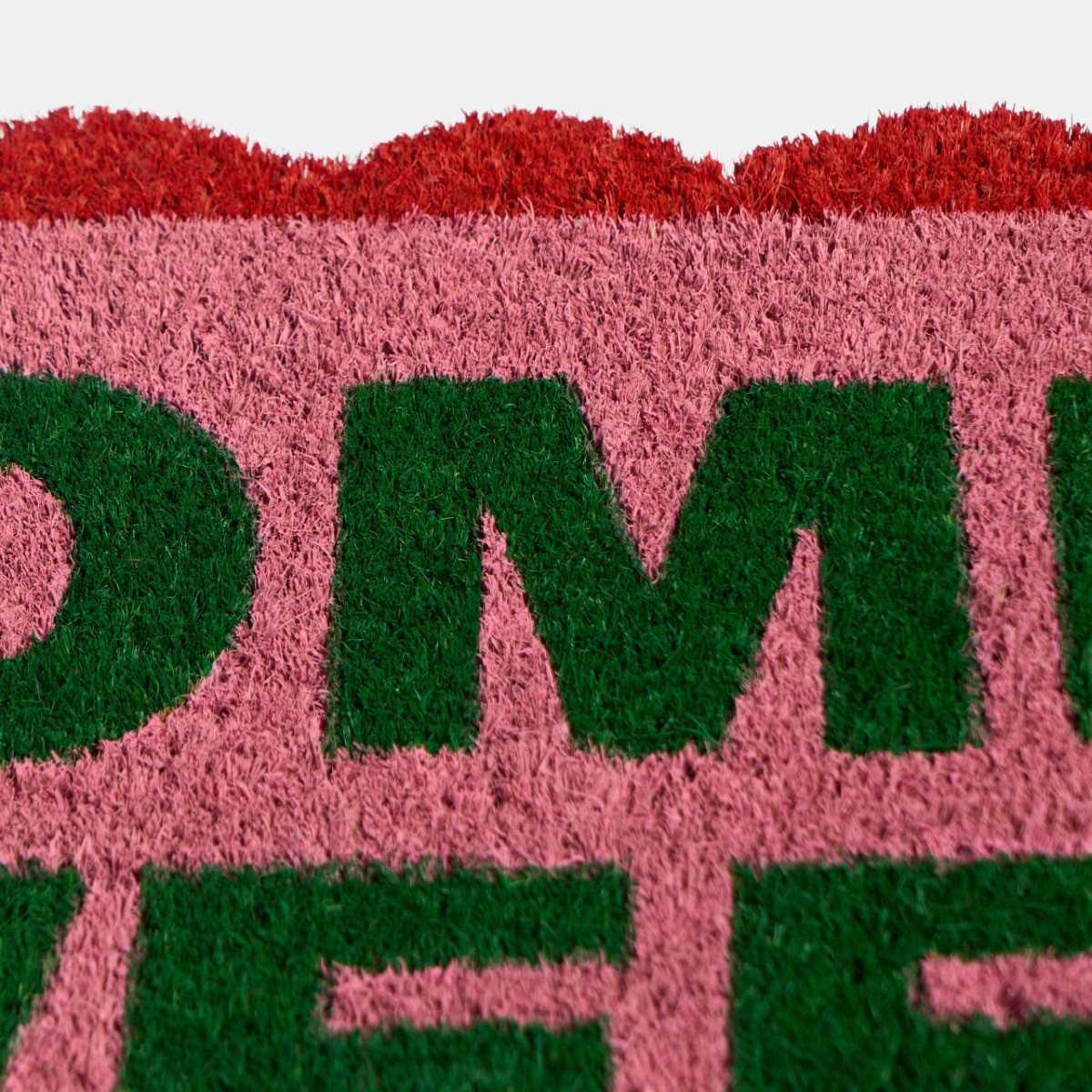 OHS Scallop Edge Home Sweet Home Printed Coir Mat -  Pink/Red>