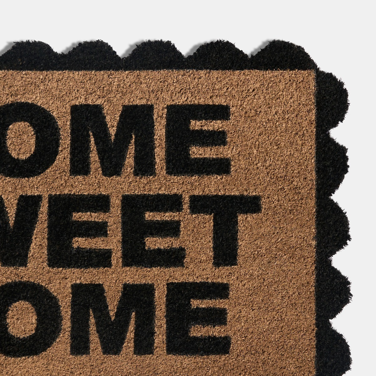 OHS Scallop Edge Home Sweet Home Printed Coir Mat - Black/Natural>
