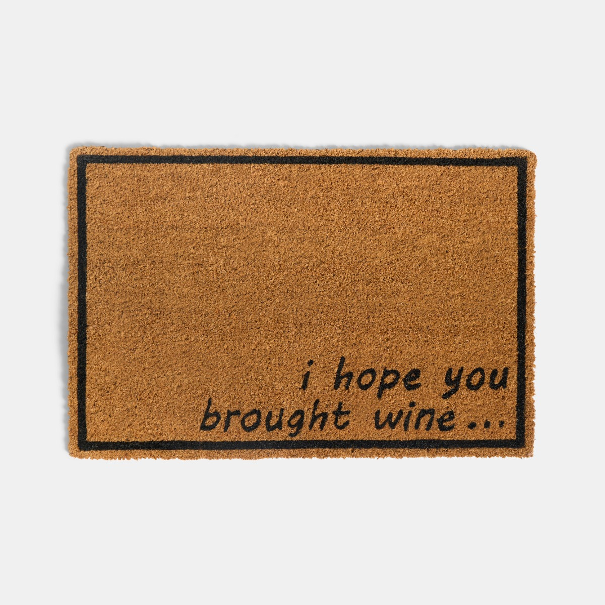 OHS Hope You Brought Wine Print Coir Mat - Natural>