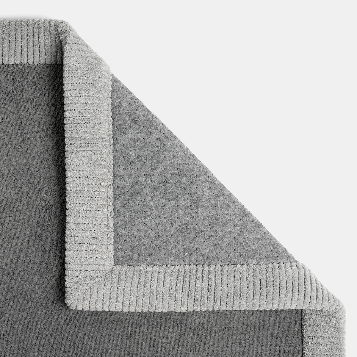 OHS Contrast Border Rug - Charcoal/ Silver>