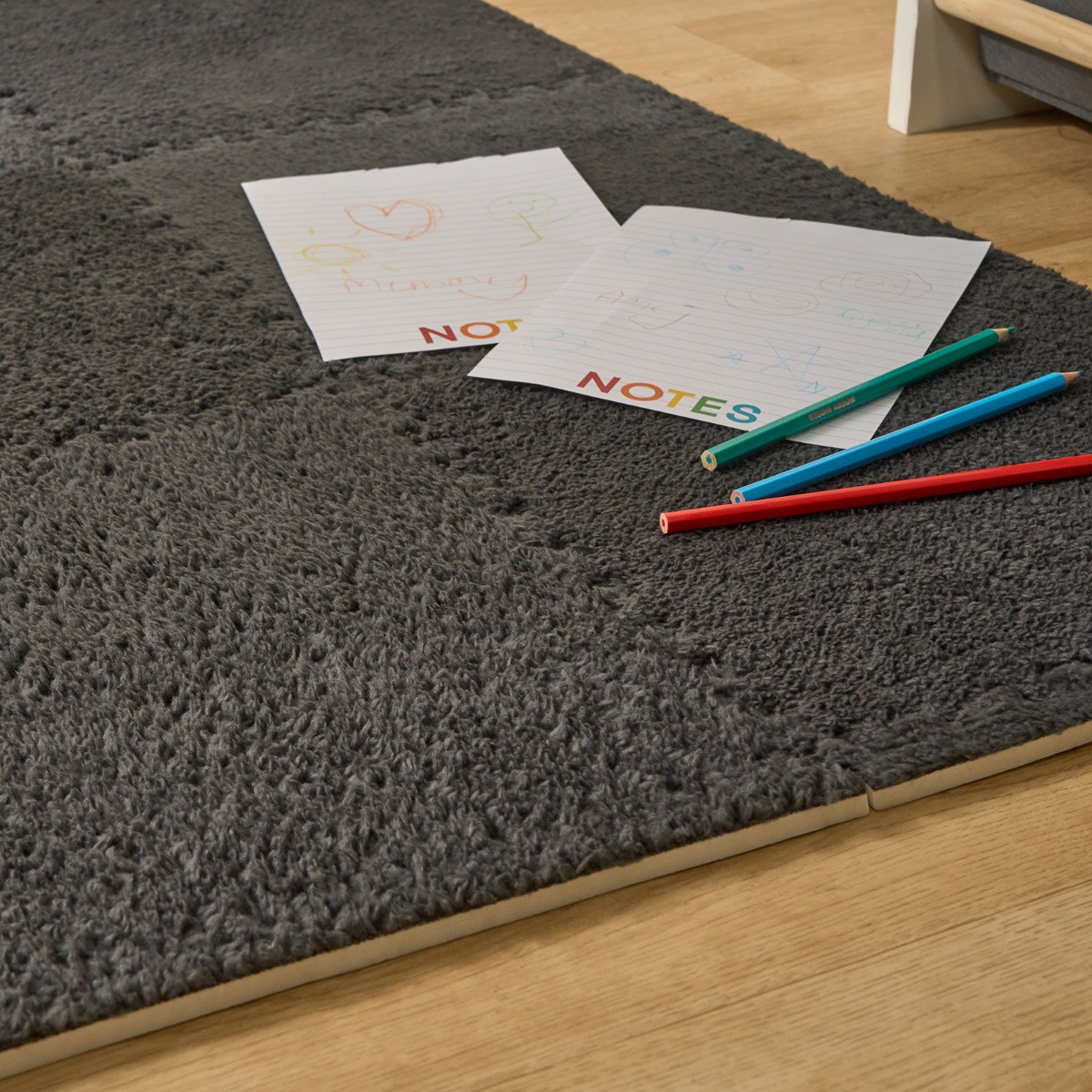 OHS 9 Piece Interlocking Teddy Tiles - Charcoal>