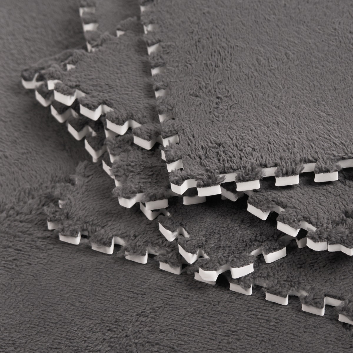 OHS 9 Piece Interlocking Teddy Tiles - Charcoal>