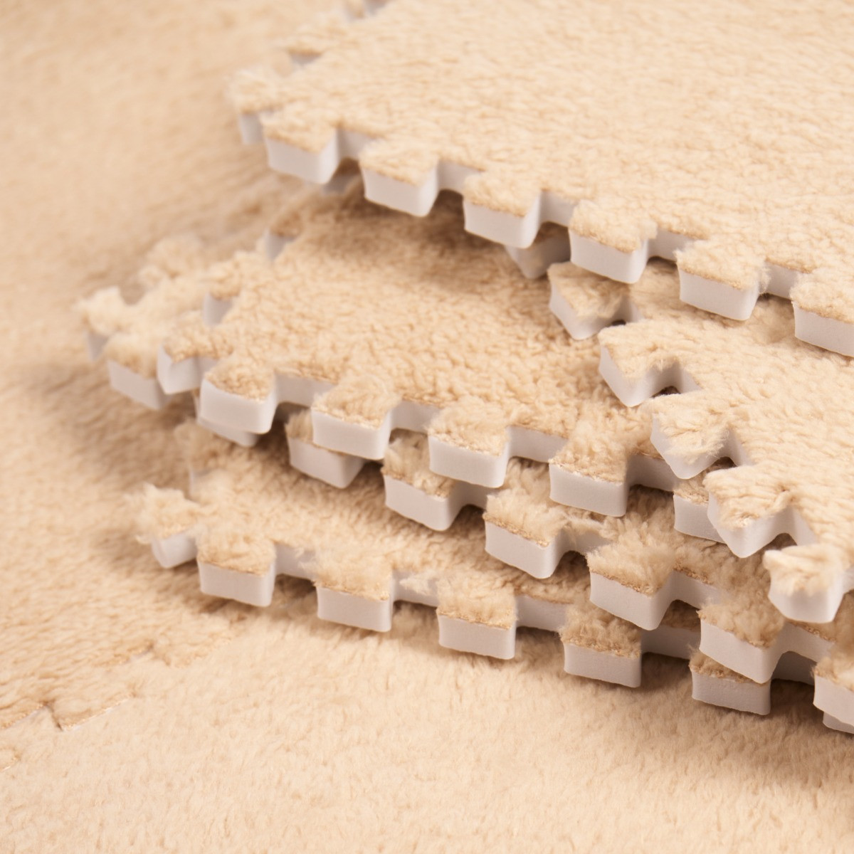 OHS 9 Piece Interlocking Teddy Tiles - Natural>