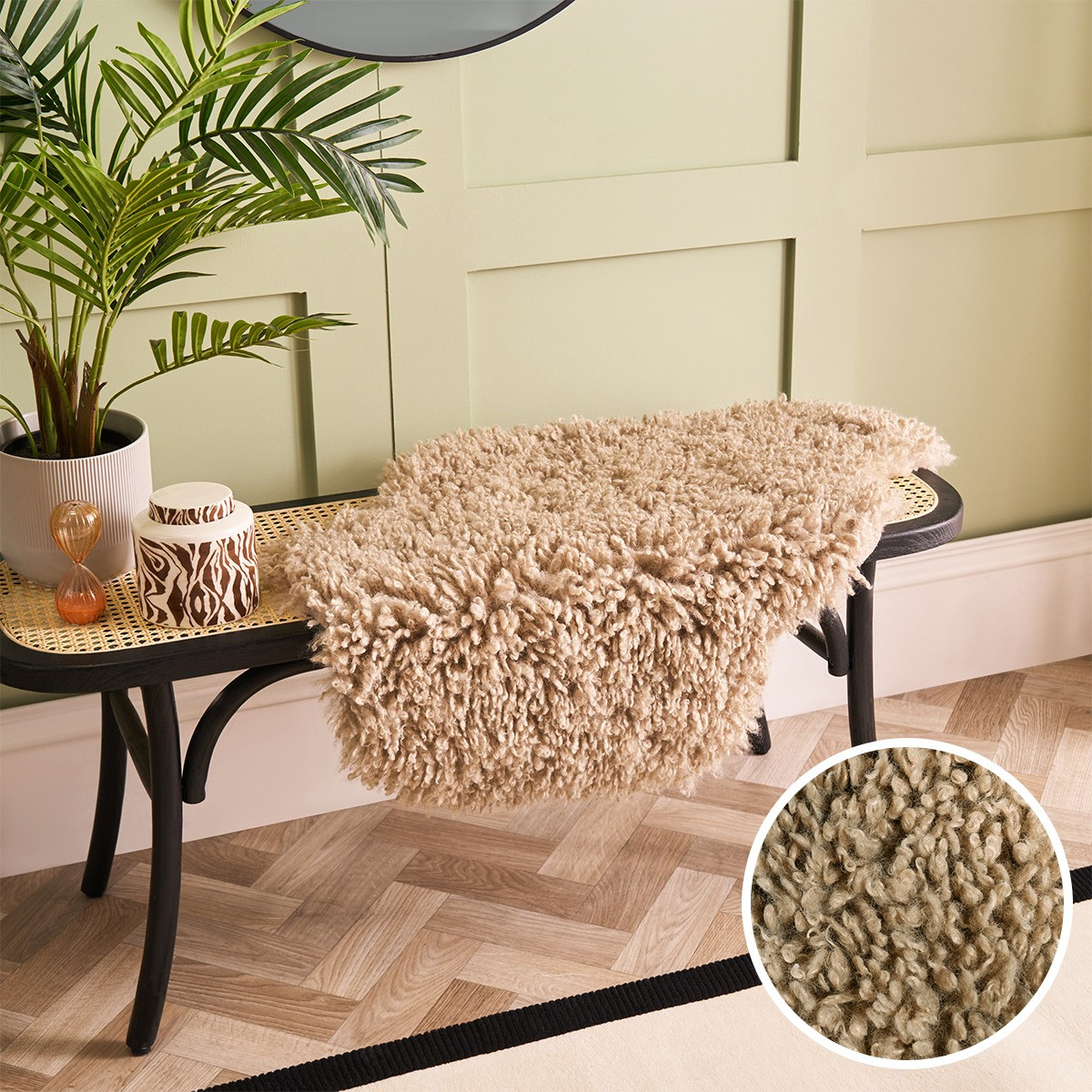 OHS Sofia Faux Fur Rug - Mink>