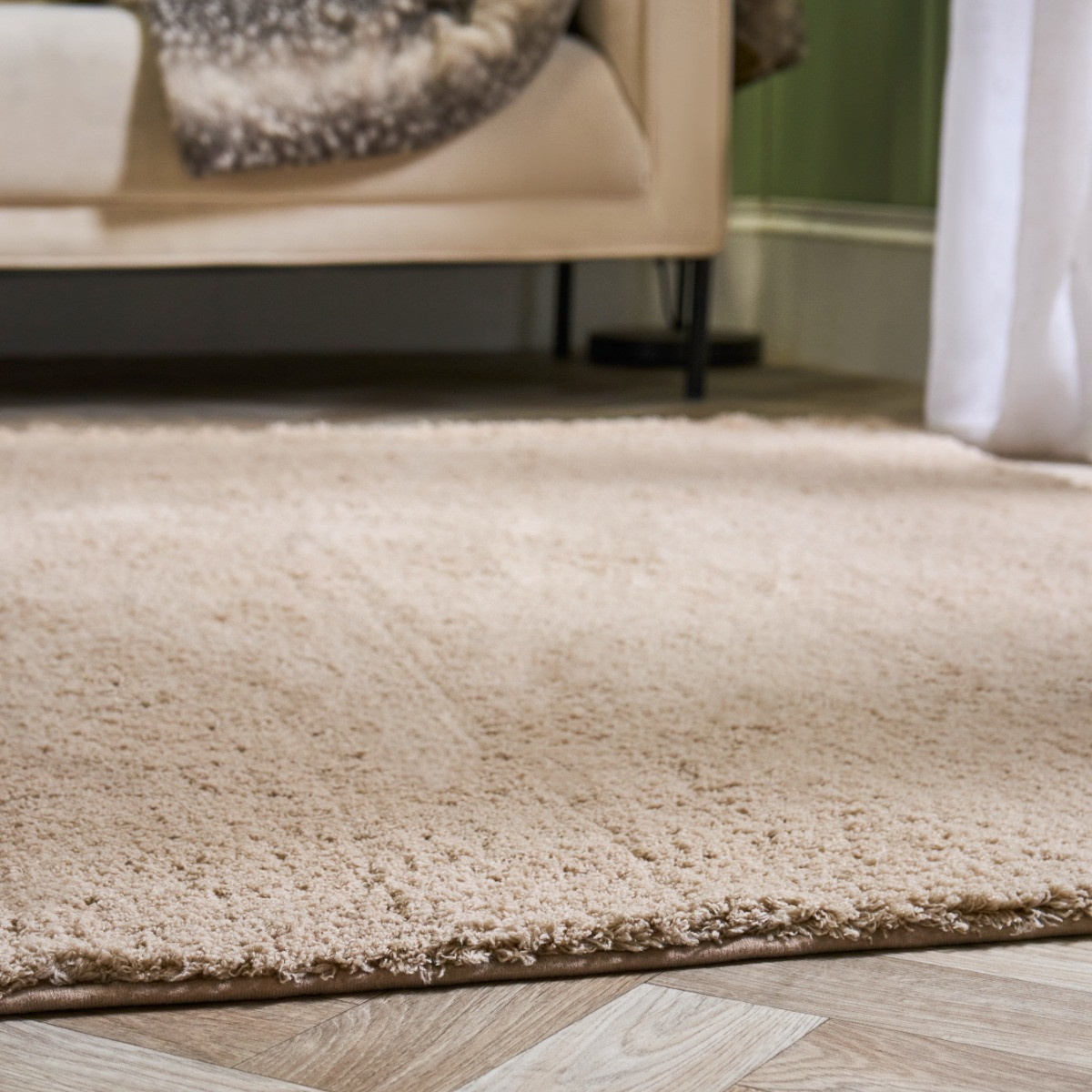 OHS Cosy Teddy Rug - Natural>