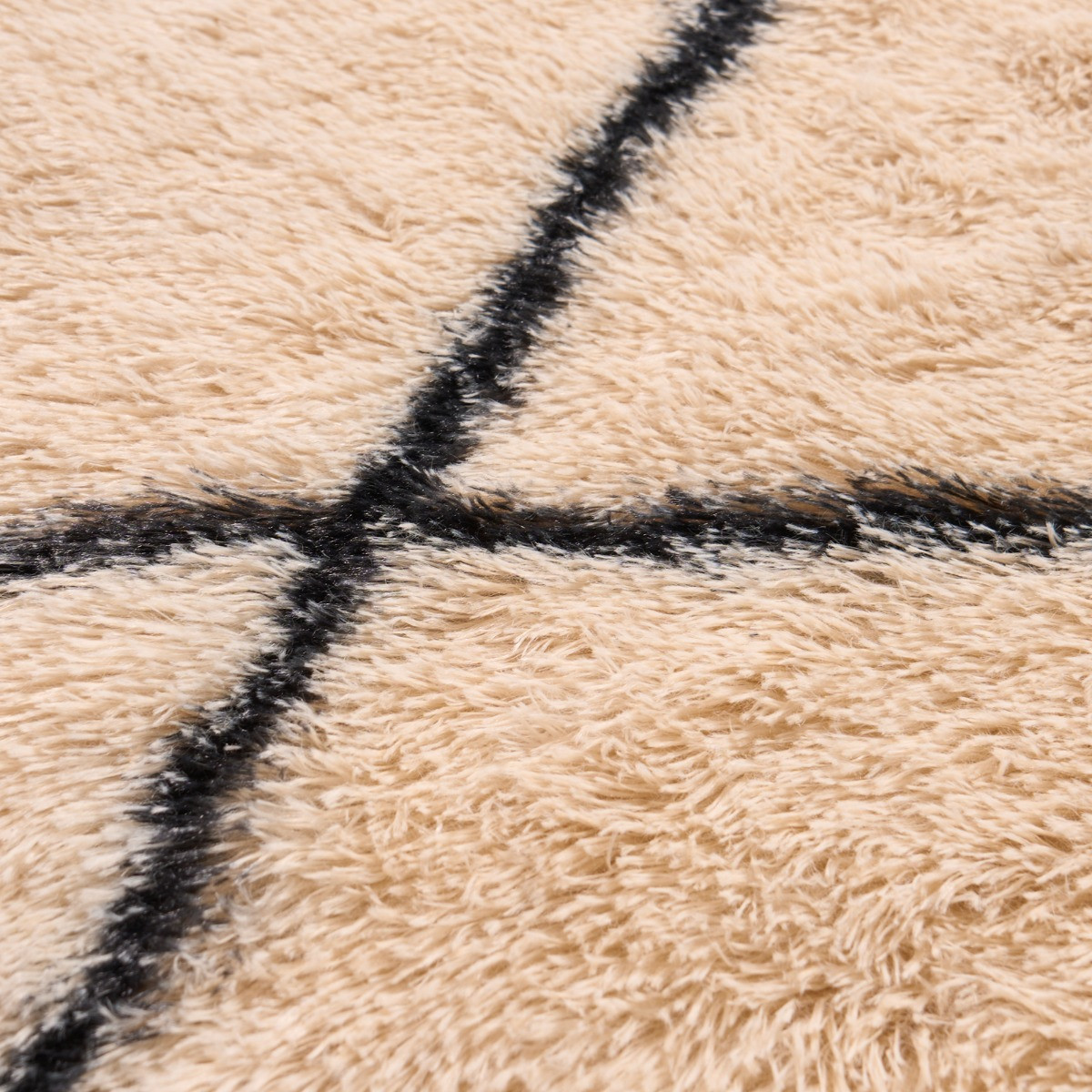 OHS Printed Fluffy Simple Geometric Runner - Monochrome>