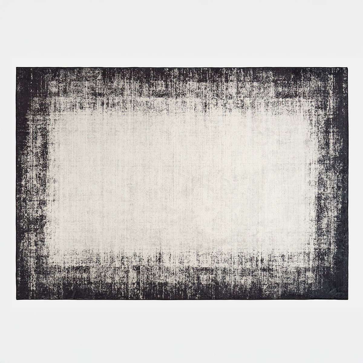 OHS Washable Abstract Printed Rug - Monochrome>