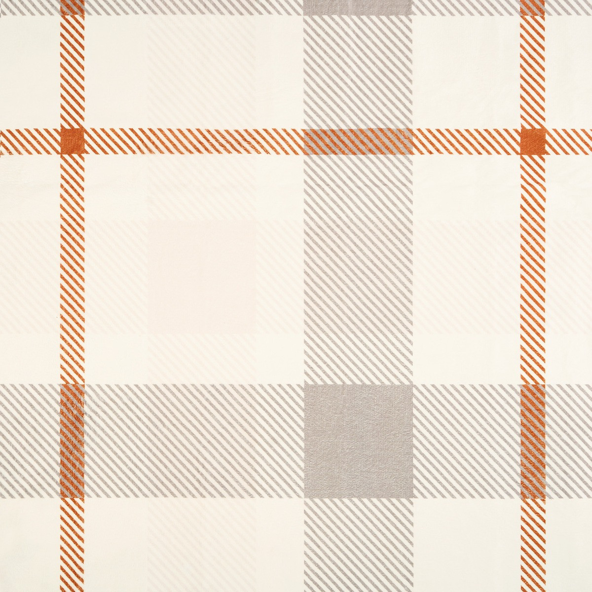 OHS Printed Washable Check Rug, Rust/ Natural - 80 x 150cm>