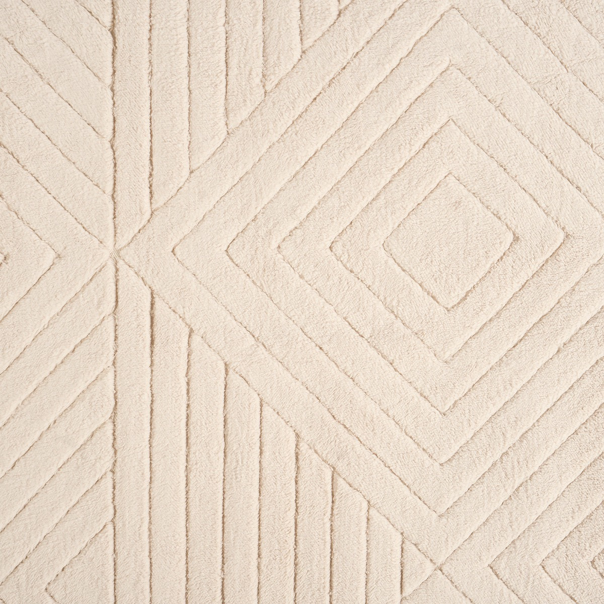 OHS Tufted Geometric Rug, Stone - 80 x 150cm>