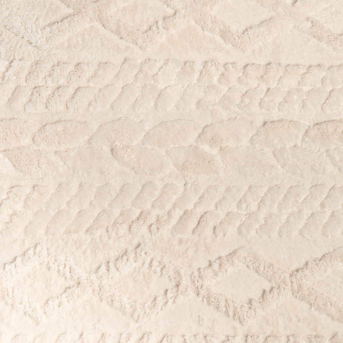 OHS Jacquard Cable Knit Rug, Cream - 160 x 230cm>