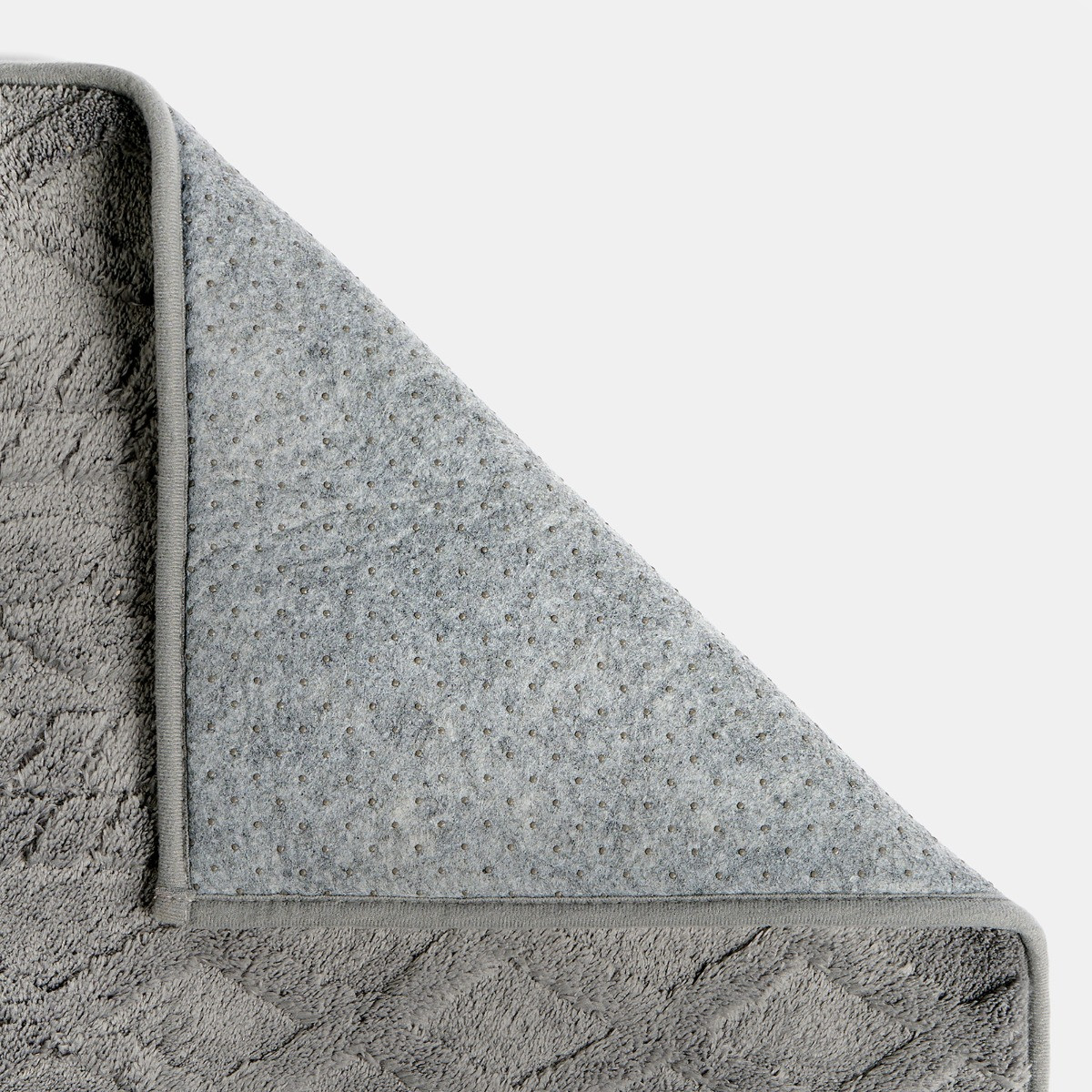 OHS Jacquard Cable Knit Rug, Grey - 80 x 150cm>